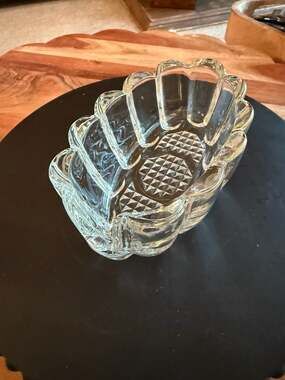 VTG Princess House Heritage #438 Heavy Crystal Spoon & Fork Rest Holder